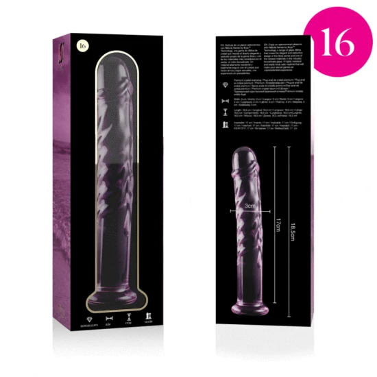 Dildo de Lux din Sticlă Borosilicată Roz 18.5 cm