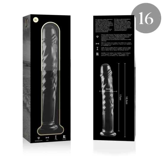 Dildo Nebula Series - Borosilicate Glass, Clear, 18.5 cm