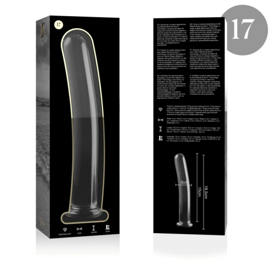 Dildo Nebula Series Model 17 - Borosilicat, Transparent, 18.5 cm