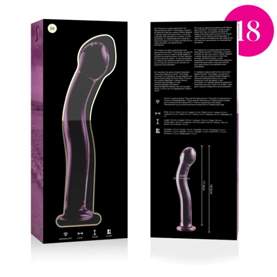 Dildo Nebula Series - Borosilicate Glass, Roz, 18.5 cm