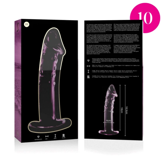 Dildo de Sticlă Borosilicată Roz 18.5 cm -O- 4 cm