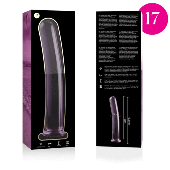Dildo Nebula Series - Borosilicate Glass, Roz, 18.5 cm -O- 3 cm