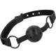INTENSE - Cătușă tip ball gag din piele vegană, Fetish, Negru