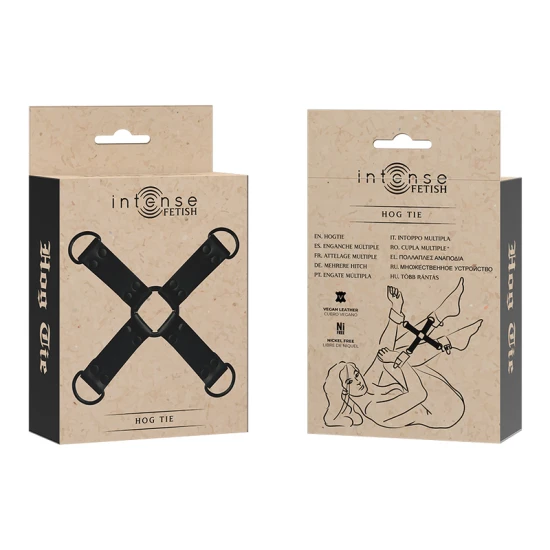 INTENSE - Ham de tip hog tie, Fetish, din piele ecologică , Negru