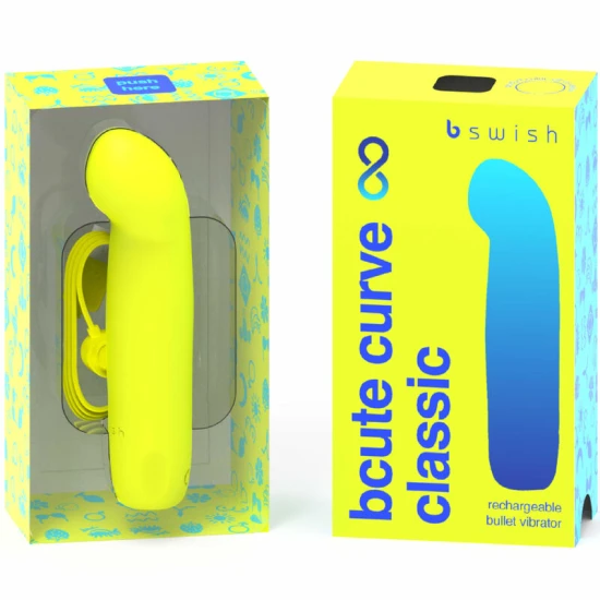 Vibrator Bcute Curve, reîncărcabil, din silicon, galben