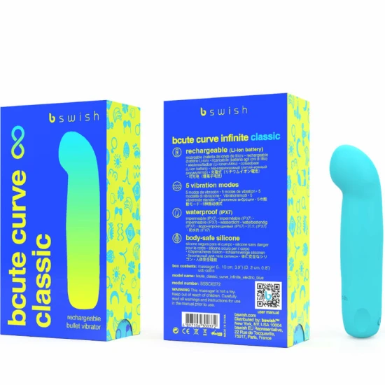 Vibrator Bcute Curve, reîncărcabil, din silicon, albastru