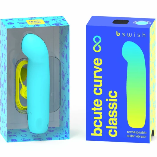 Vibrator Bcute Curve, reîncărcabil, din silicon, albastru