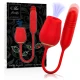 Double Pleasure Wand din silicon medical, negru, set masaj + stimulator anal, Universal