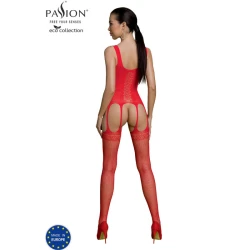Bodystocking ECO BS007 - Sexy, Roșu, Mărime Universală.