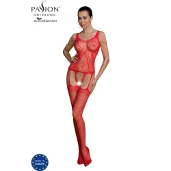 Bodystocking ECO BS007 - Sexy, Roșu, Mărime Universală.