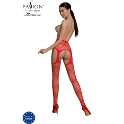 Bodystocking din nylon reciclat, roșu, mărime universală