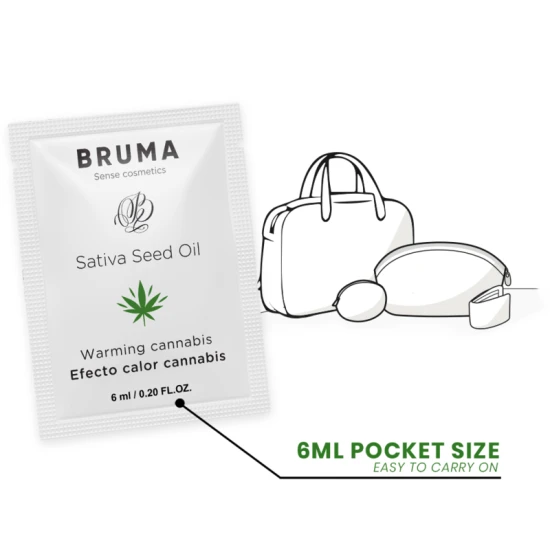 Gel de alunecare încălzitor tip sliding, ulei din semințe, aromă de cannabis, 6 ml