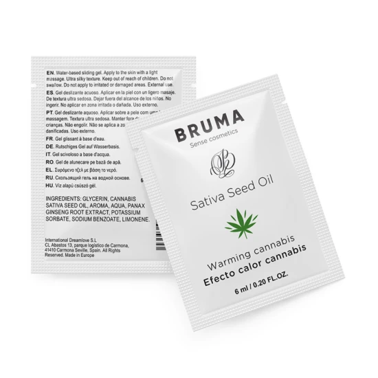 Gel de alunecare încălzitor tip sliding, ulei din semințe, aromă de cannabis, 6 ml