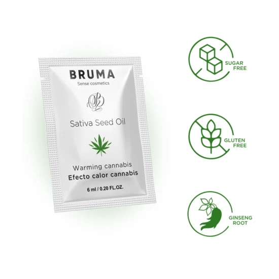 Gel de alunecare încălzitor tip sliding, ulei din semințe, aromă de cannabis, 6 ml