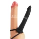 MYTHOLOGY - DILDO ANAL CU INEL PENTRU PENIS ȘI TESTICULE, Negru