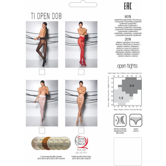 Ciorapi TIOPEN 008 - Elegant, Alb, 3/4.