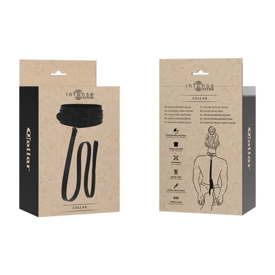 Colier Fetish - Vegan, Negru, Ajustabil