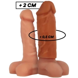 Manșon V3 Penis Extension, Liquid Silicone, Brown