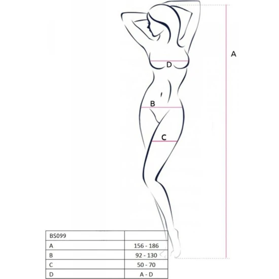 Body sexy PASSION - Imprimat, Negru, Mărime unică, BS099