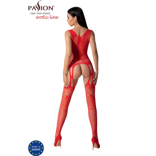 Bodystocking BS099 - Imprimeu Spectaculos, Roșu, Mărime Unică