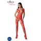 Bodystocking BS099 - Imprimeu Spectaculos, Roșu, Mărime Unică