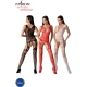 Bodystocking BS099 - Imprimeu Spectaculos, Roșu, Mărime Unică