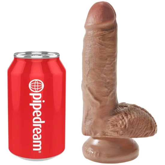 PENIS REALIST CU BULE - 13,2 CM, CARAMEL