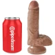 PENIS REALIST CU BULE - 13,2 CM, CARAMEL