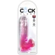 Penis realist transparent cu testicule, 13.5 cm, Roz