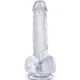 Penis realist transparent cu bile, 13,5 cm