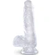 Penis realist transparent cu bile, 13,5 cm