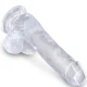 Penis realist transparent cu bile, 13,5 cm