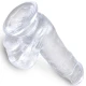 Penis realist transparent cu bile, 13,5 cm