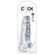 PENIS REALIST TRANSPARENT CU BILE, 16,5 CM