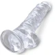 PENIS REALIST TRANSPARENT CU BILE, 16,5 CM
