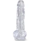 PENIS REALIST TRANSPARENT CU BILE, 16,5 CM