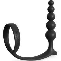 PIPEDREAM - Set de bile anale tip cockring, Elite Collection, Negru