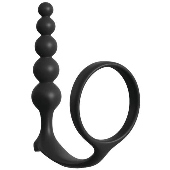 PIPEDREAM - Set de bile anale tip cockring, Elite Collection, Negru