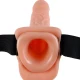 Ham reglabil cu telecomandă, penis realist cu testicule, 17,8 cm