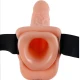 Ham reglabil, telecomandă, penis realist cu testicule, 23 cm