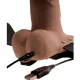 Ham reglabil realist pentru penis, cu testicule reîncărcabile și vibrator, 15 cm