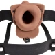 Ham reglabil realist pentru penis, cu testicule reîncărcabile și vibrator, 15 cm
