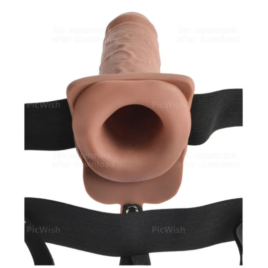 Ham Harness Realistic - Vibrator Reîncărcabil, Negru, 17.8 CM
