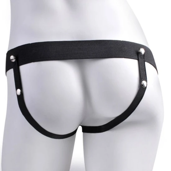 Ham Harness Realistic - Vibrator Reîncărcabil, Negru, 17.8 CM