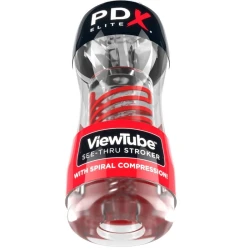 Jucărie tip masturbator ViewTube 2, model cu compresie spiralată, transparent