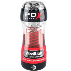 Jucărie tip masturbator ViewTube 2, model cu compresie spiralată, transparent