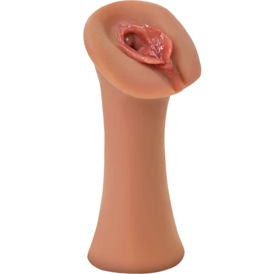 Dispozitiv masturbare tip stroker din silicon, Caramel