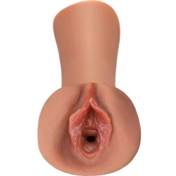 Dispozitiv masturbare tip stroker din silicon, Caramel