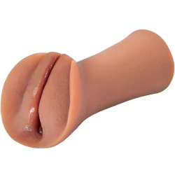 Dispozitiv masturbator tip stroker din silicon, caramel
