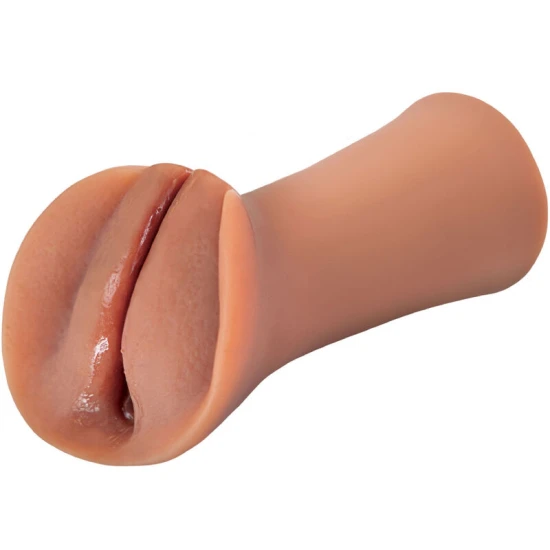Dispozitiv masturbator tip stroker din silicon, caramel